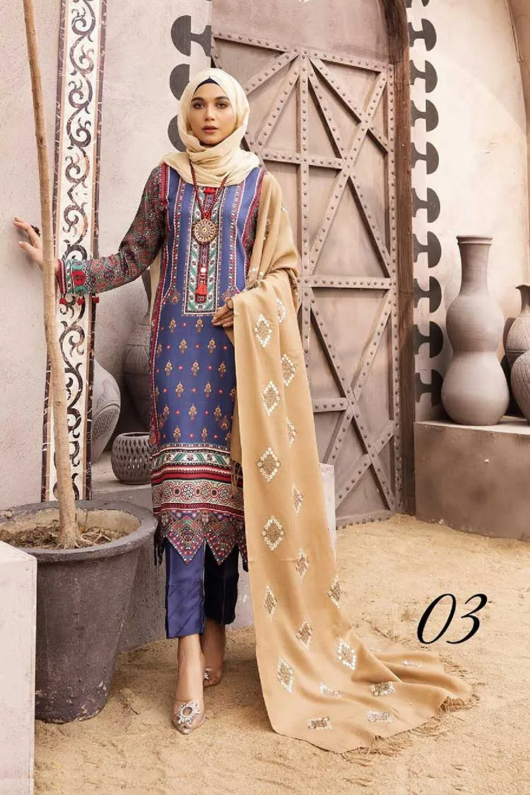 03 Gul e Zarki Cotton Satin Printed Collection Vol 3