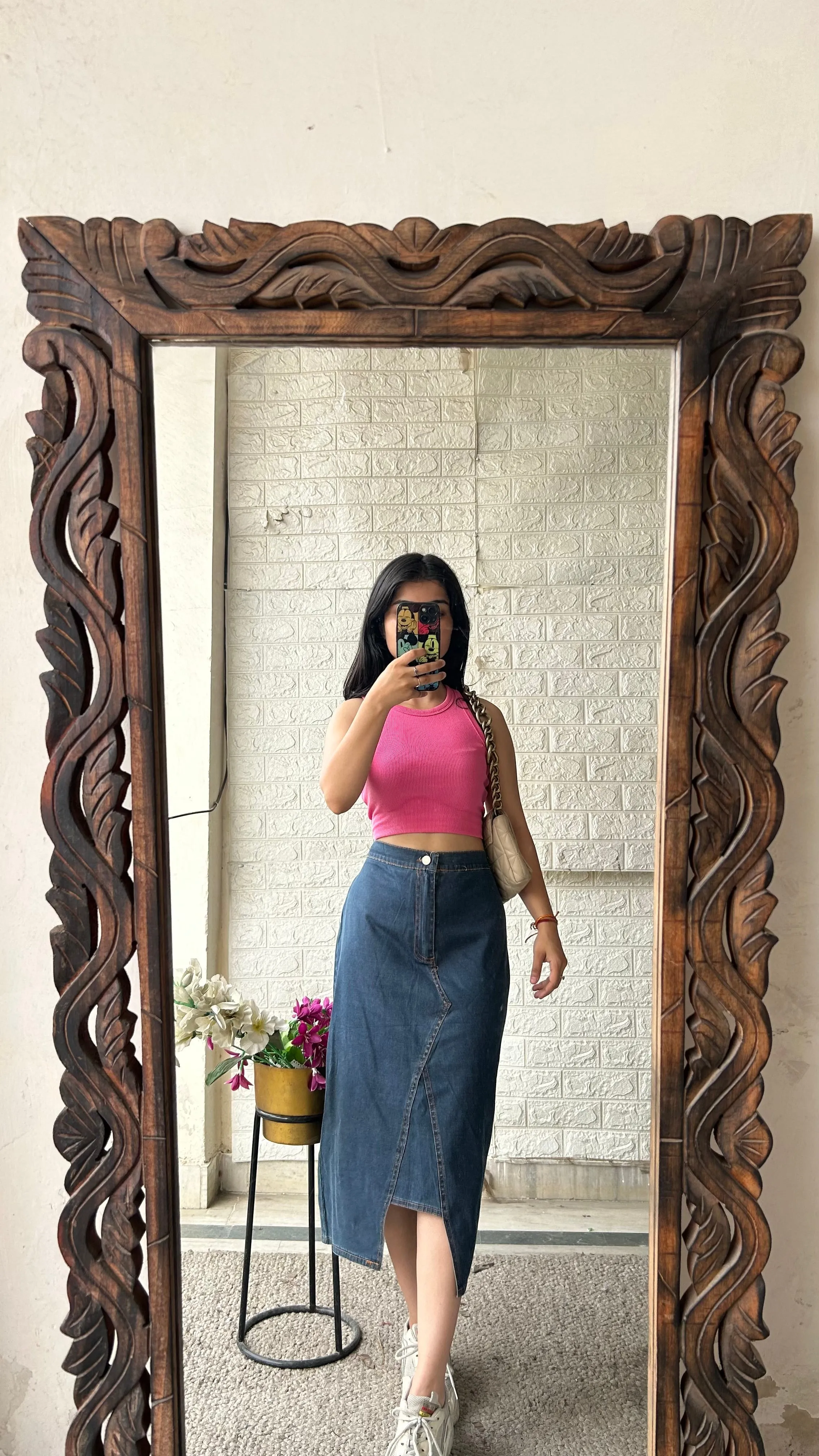 43) Korean skirt (30 waist/l:27) light denim