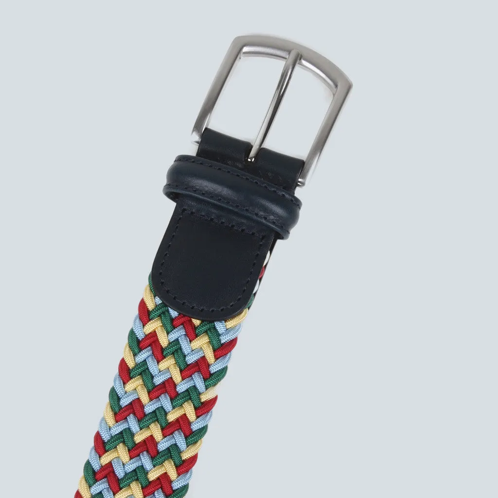 Anderson's - Woven Textile Belt - Red/Green/Sky Blue