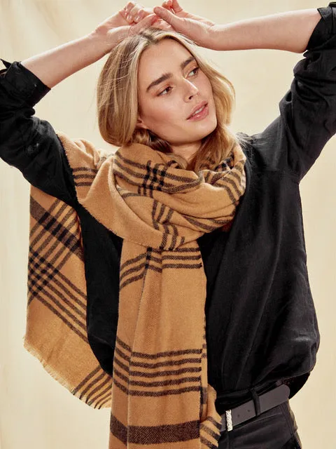 Bella Scarf- Caramel/Black