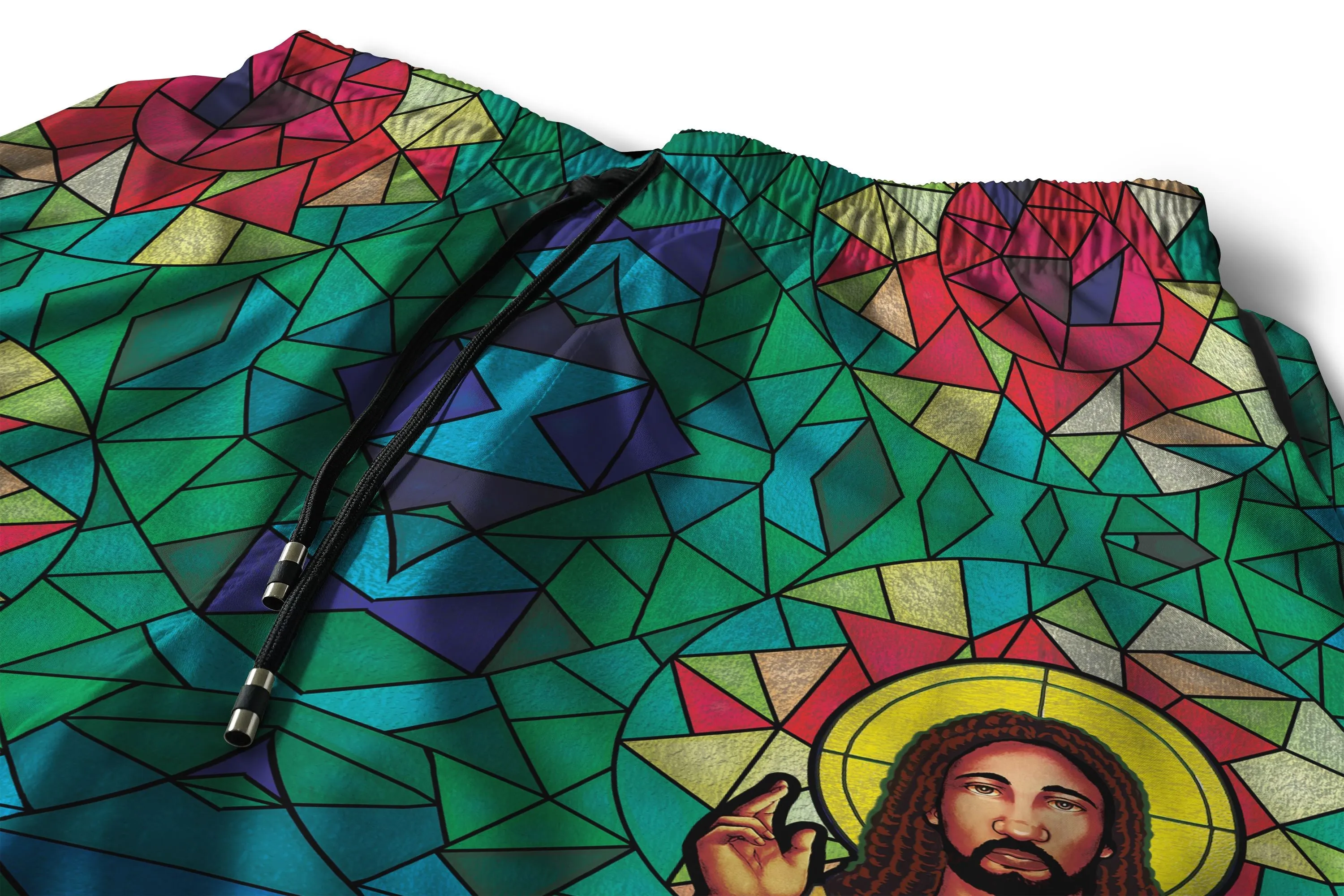 Black Jesus On The Stained Glass Shorts