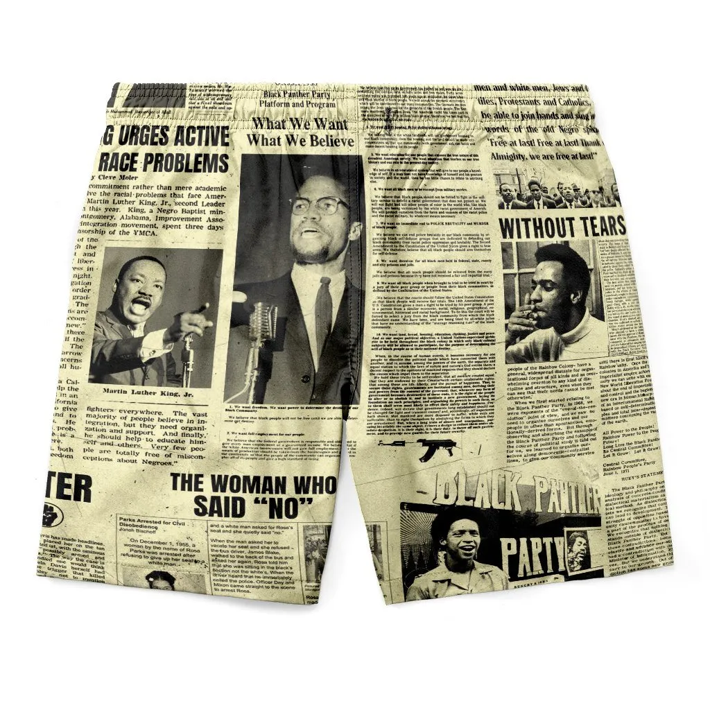 Black Power Newspaper Shorts