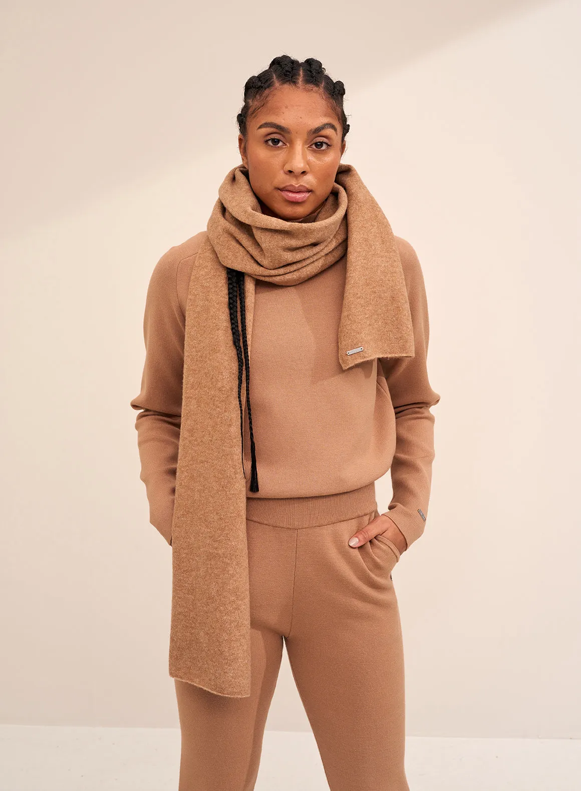 Camel Soft Knit Scarf