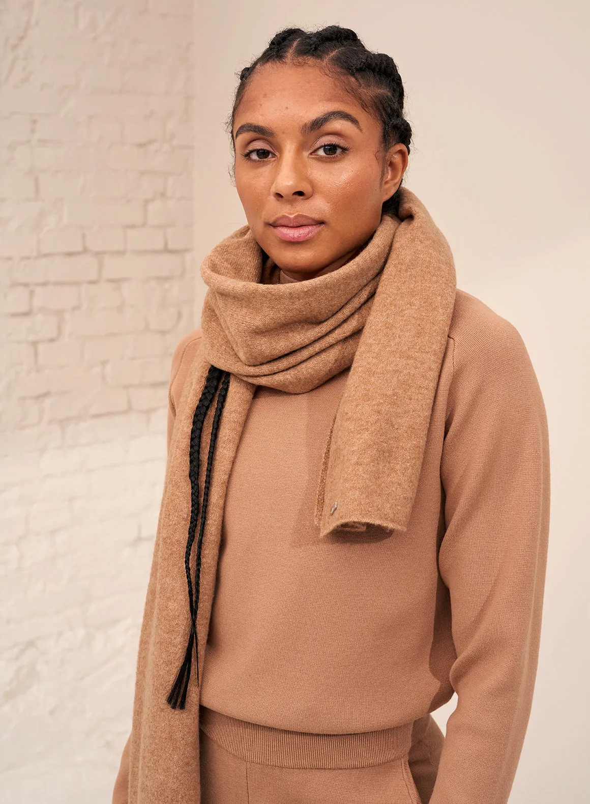 Camel Soft Knit Scarf