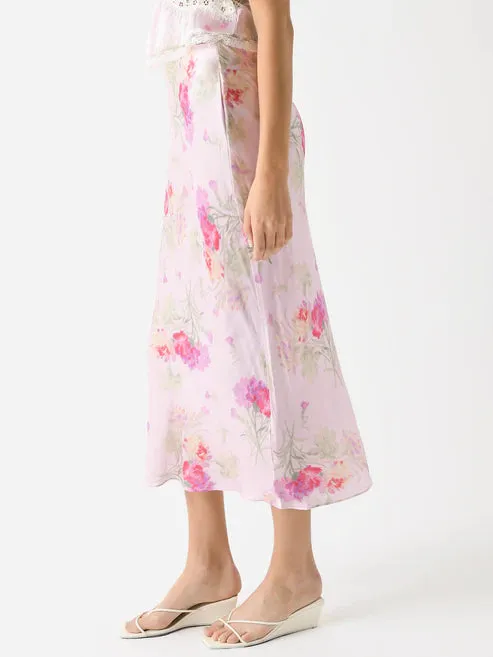 Castle Floral Midi Slip Skirt