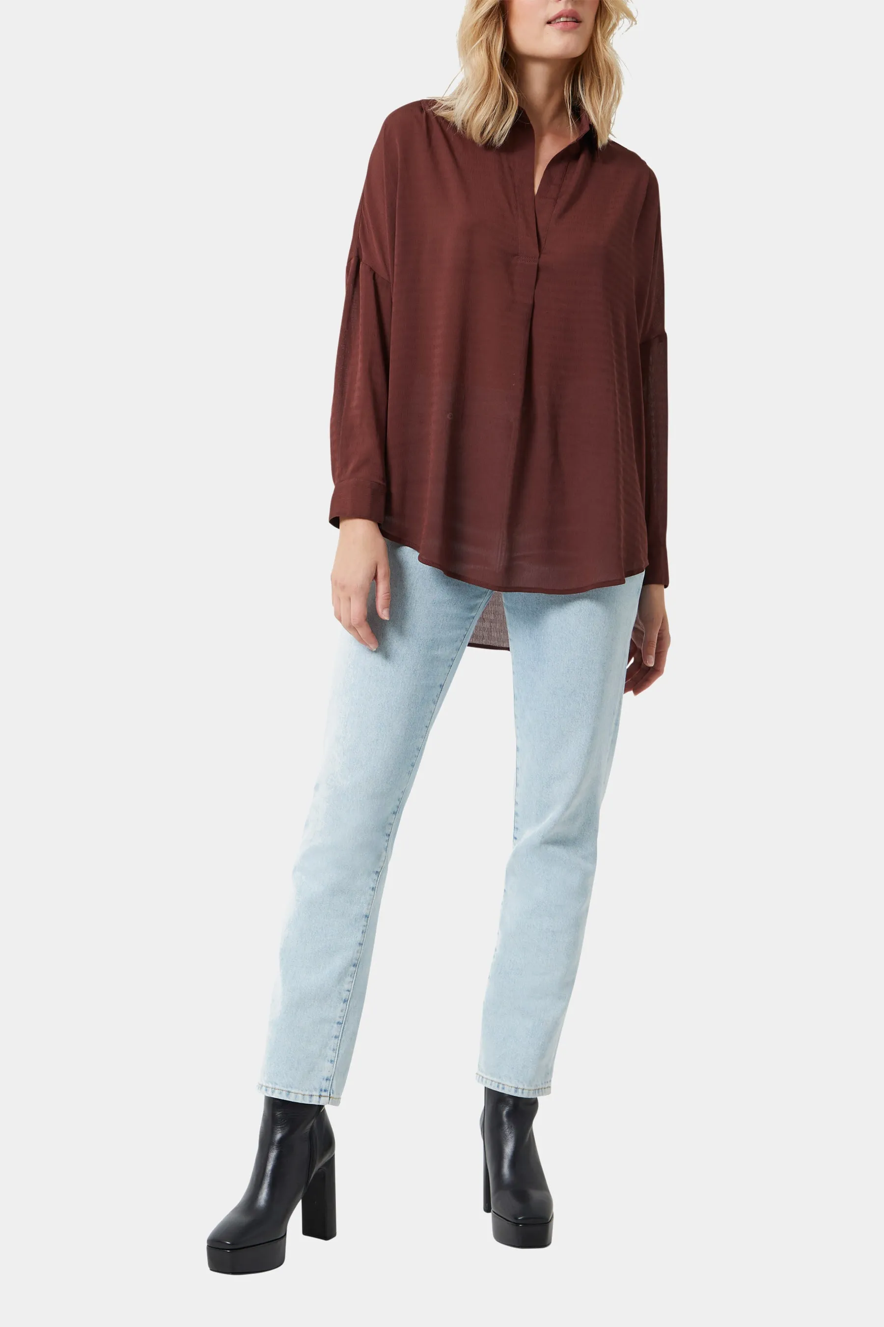 Clar Rhodes Textured Drape Shirt