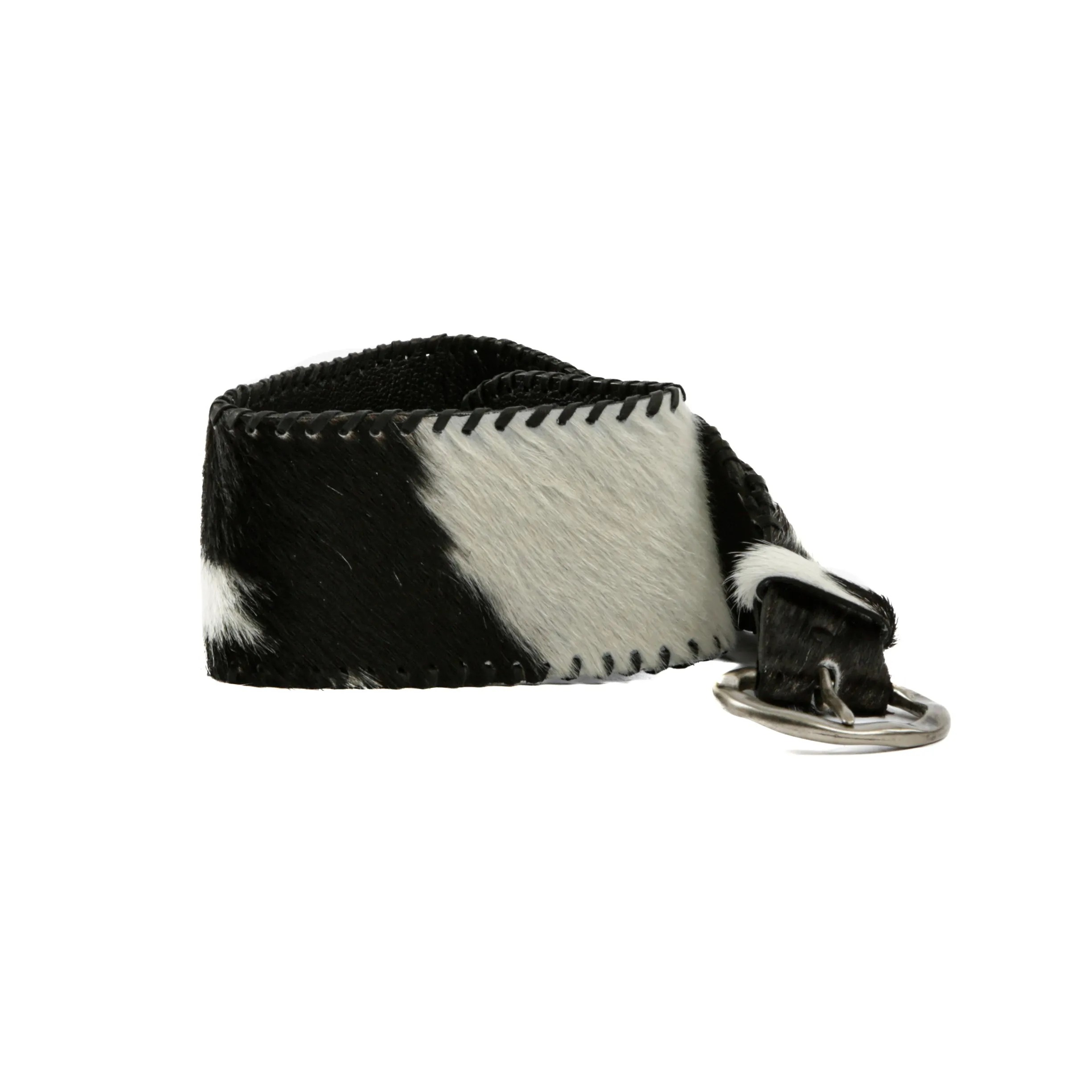 Cowhide Belt :: Black/White