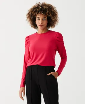 Crew Neck Puff Sleeve Top