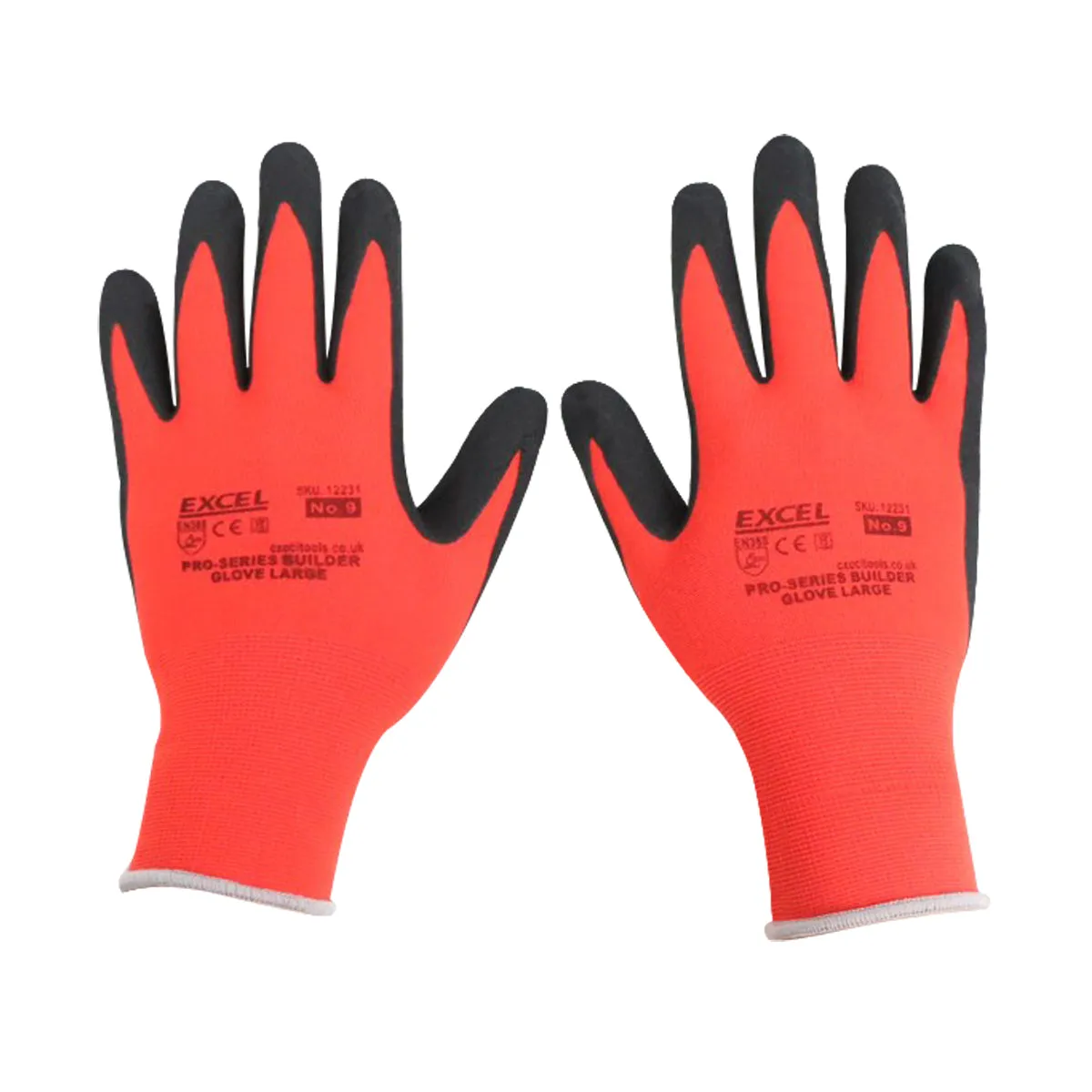 Excel Pro-Series Builder Gloves Red & Black Size XL