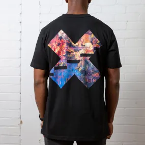 Floral Glitch X Imprint - Tshirt - Black