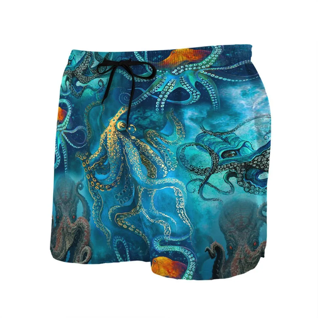 Gearhuman 3D Blue Ocean Octopus Shorts