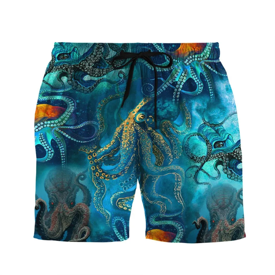 Gearhuman 3D Blue Ocean Octopus Shorts