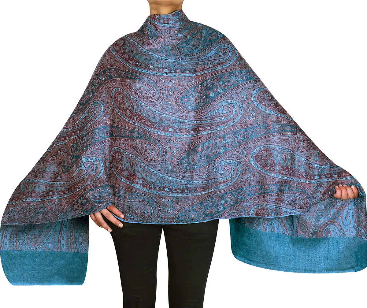 Gift Women's Paisley Wool Shawl Wrap India Clothes (80 x 40 inches)