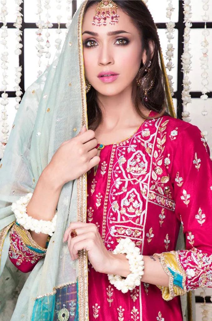 Gotta Zari Handwork Embroidered Raw Silk 3pcs Suit | SHAHIZAIB Vol 2 | S201925