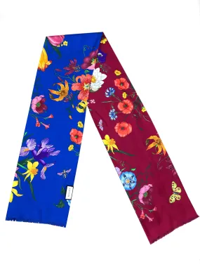 Gucci Flora Floral Reversible Silk Scarf