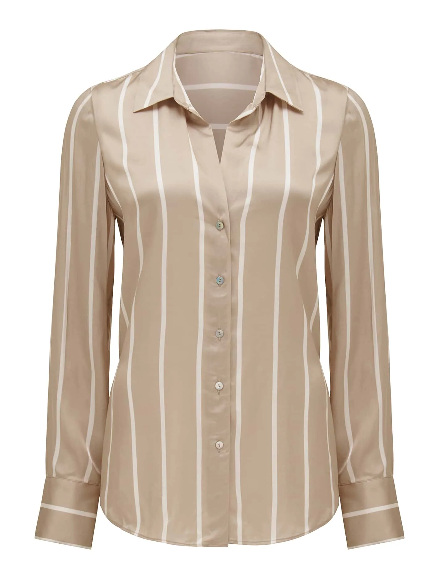 Harvey Notched Neck Satin Shirt