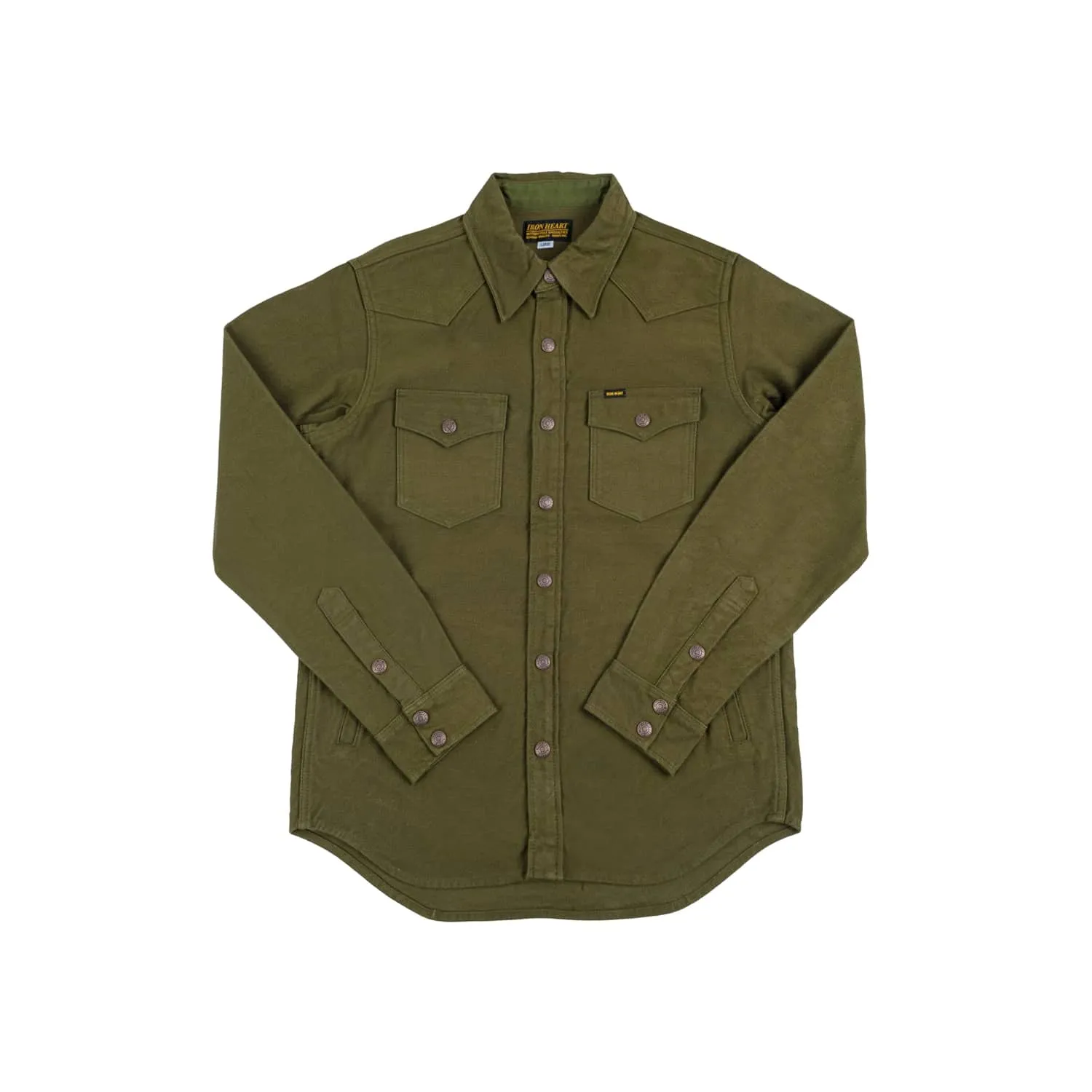 12oz Olive Moleskin CPO Shirt - Iron Heart IHSH-331-ODG (Final Sale)