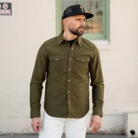 12oz Olive Moleskin CPO Shirt - Iron Heart IHSH-331-ODG (Final Sale)