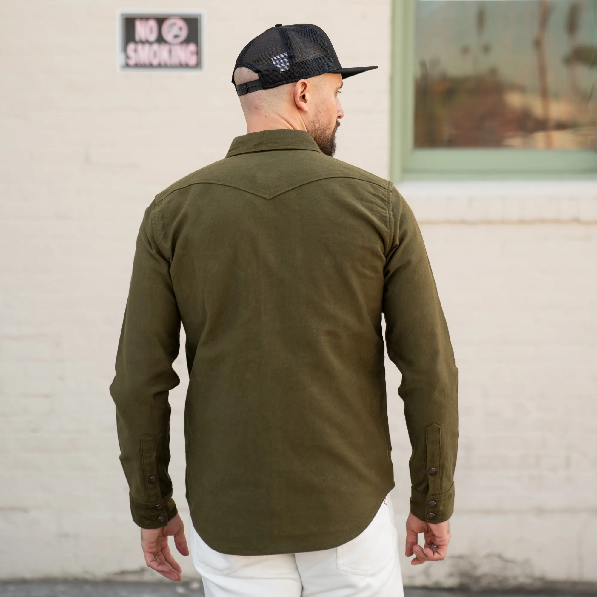 12oz Olive Moleskin CPO Shirt - Iron Heart IHSH-331-ODG (Final Sale)