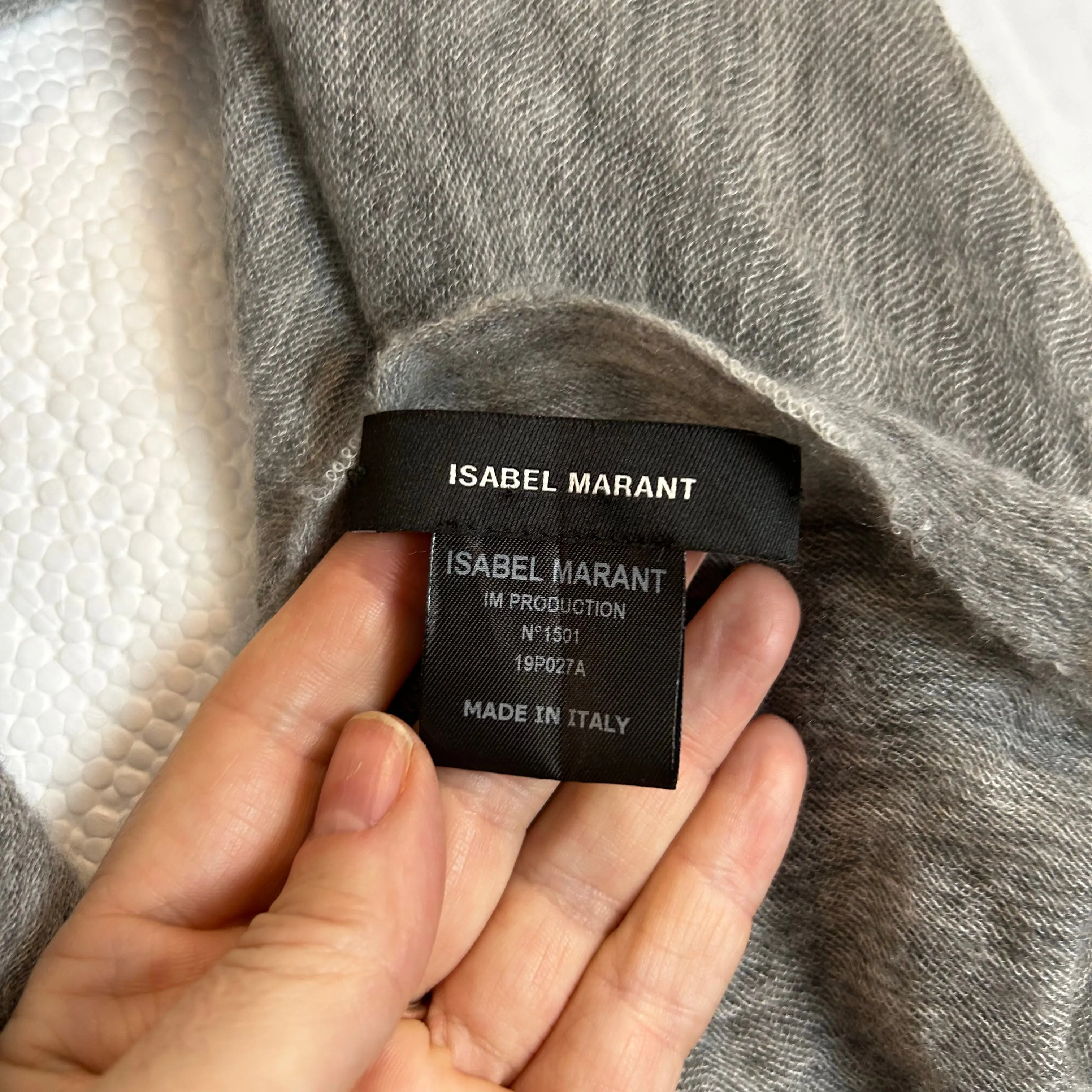 Isabel Marant 455 Pearl Grey Marl Cashmere Scarf