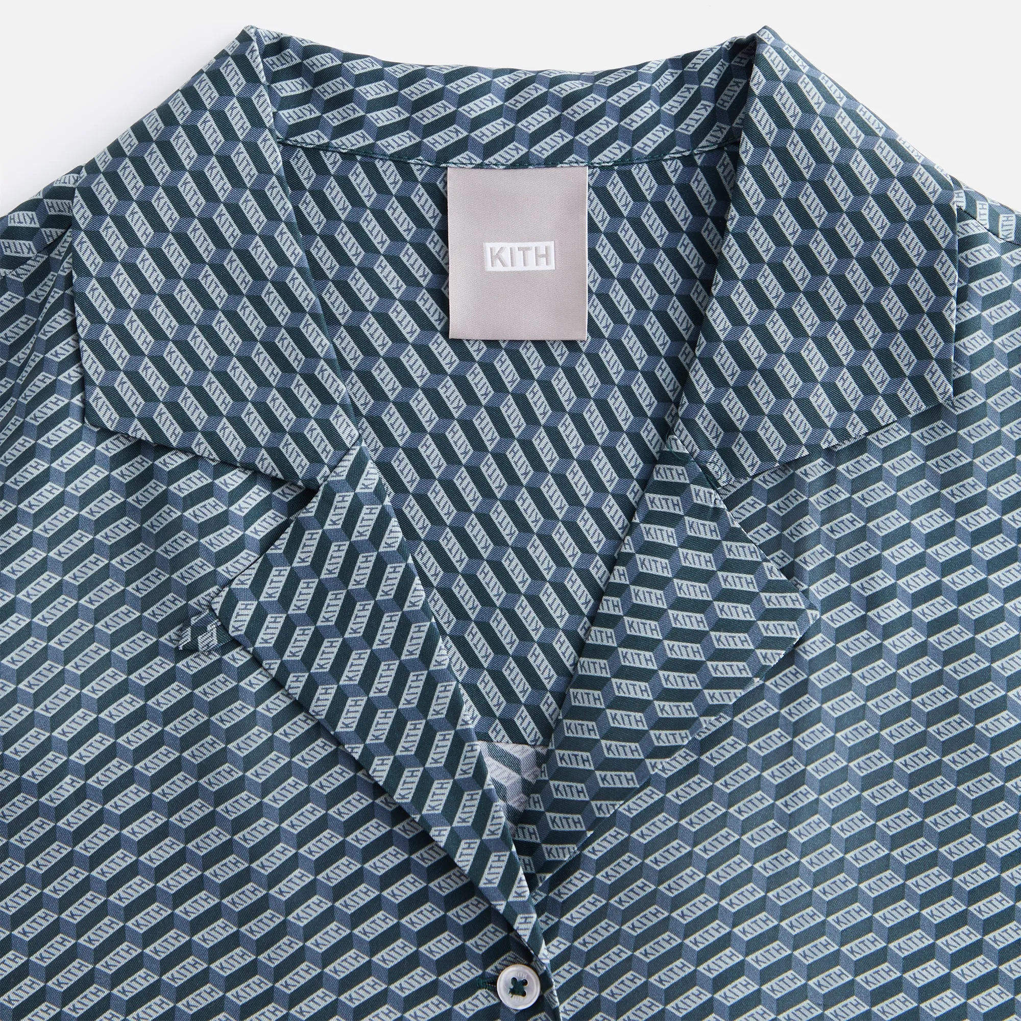 Kith Women Elena Monogram Silk Camp Shirt - Serpentine