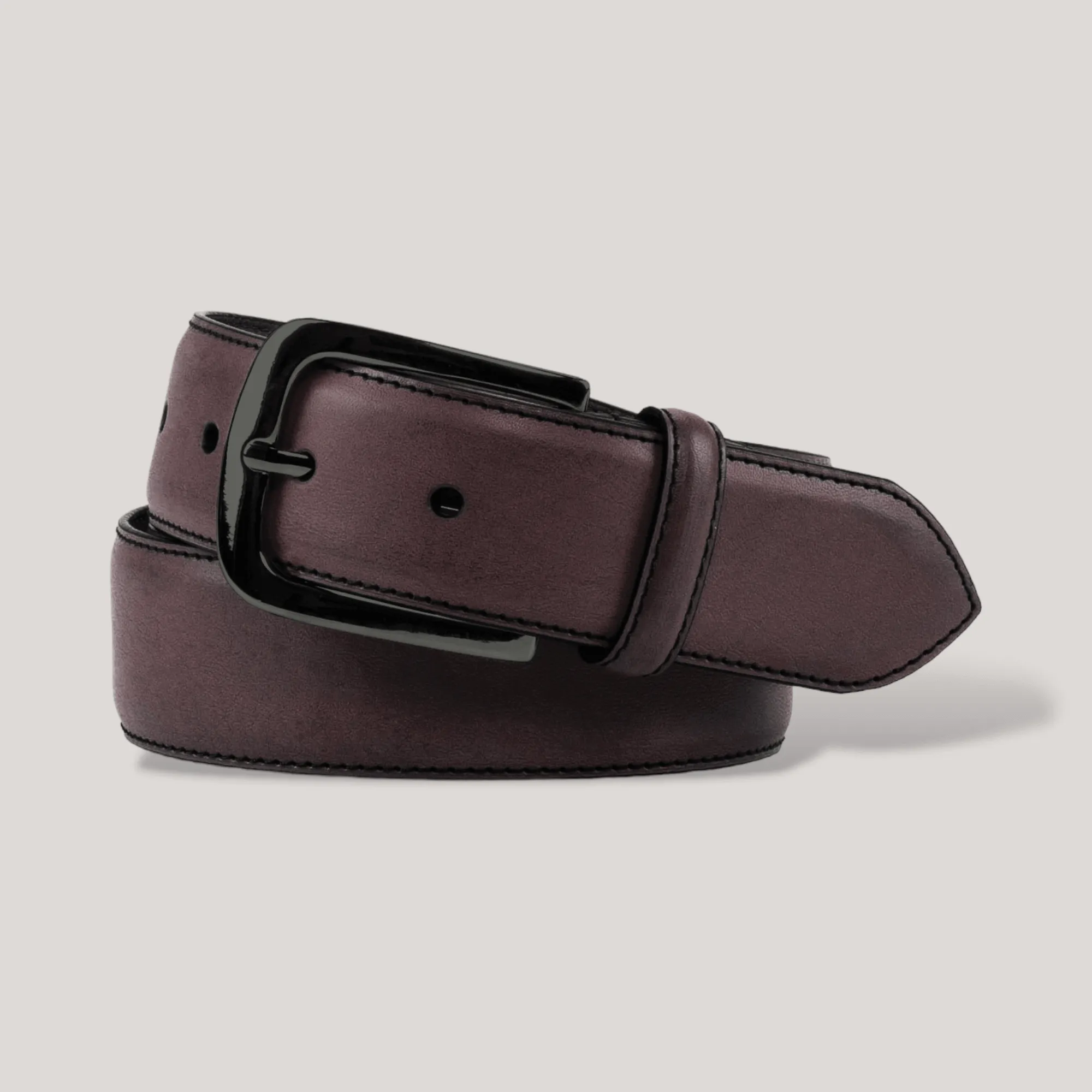 LUMEN - Burgundy Vegan Belt - Graphite