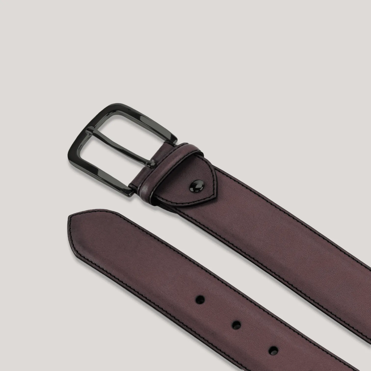 LUMEN - Burgundy Vegan Belt - Graphite