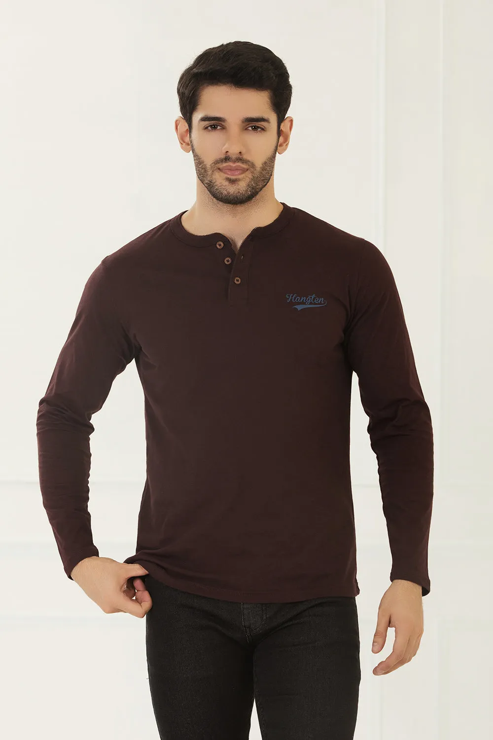 Men's fashion  henley crewCrew