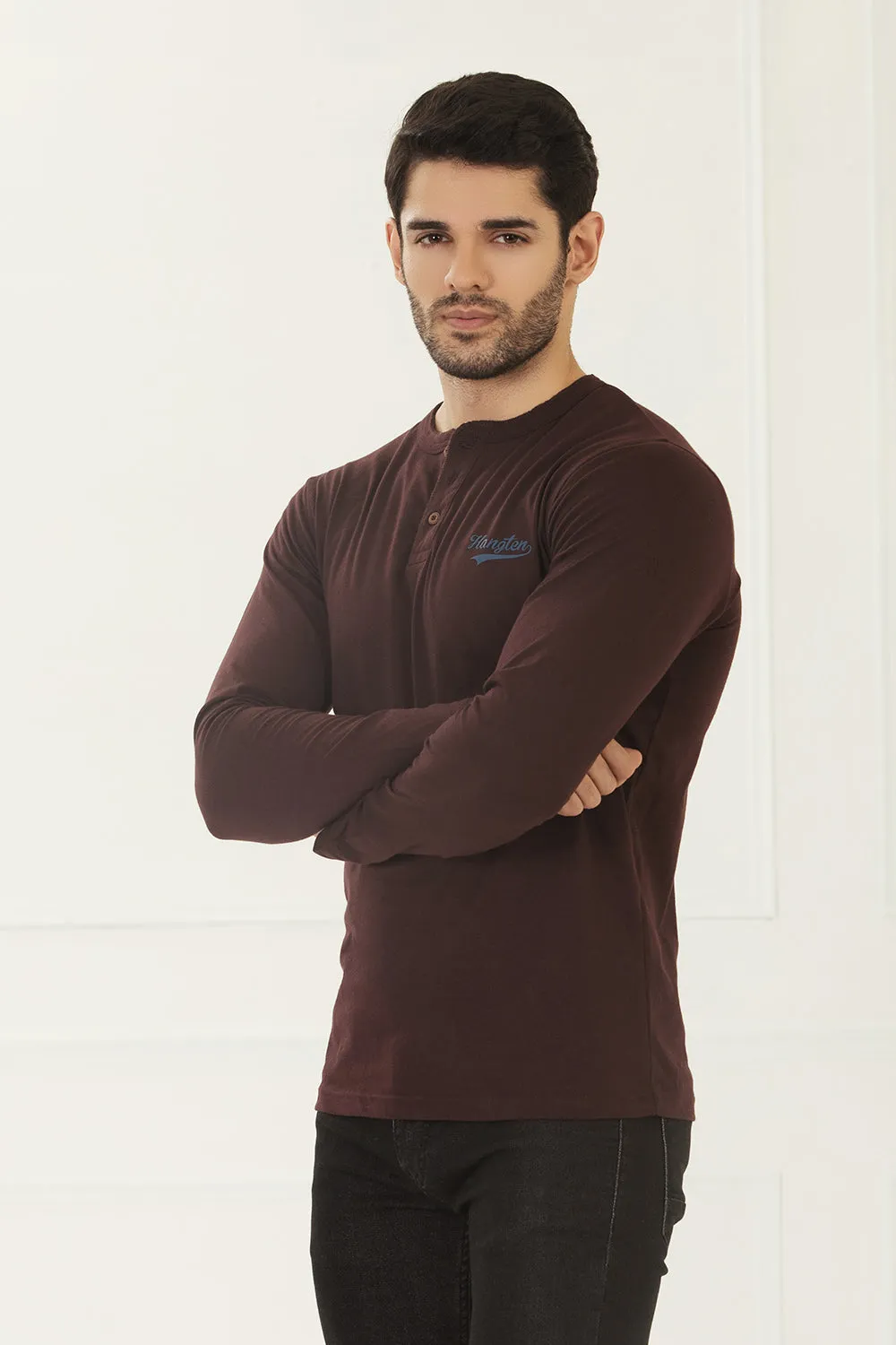 Men's fashion  henley crewCrew