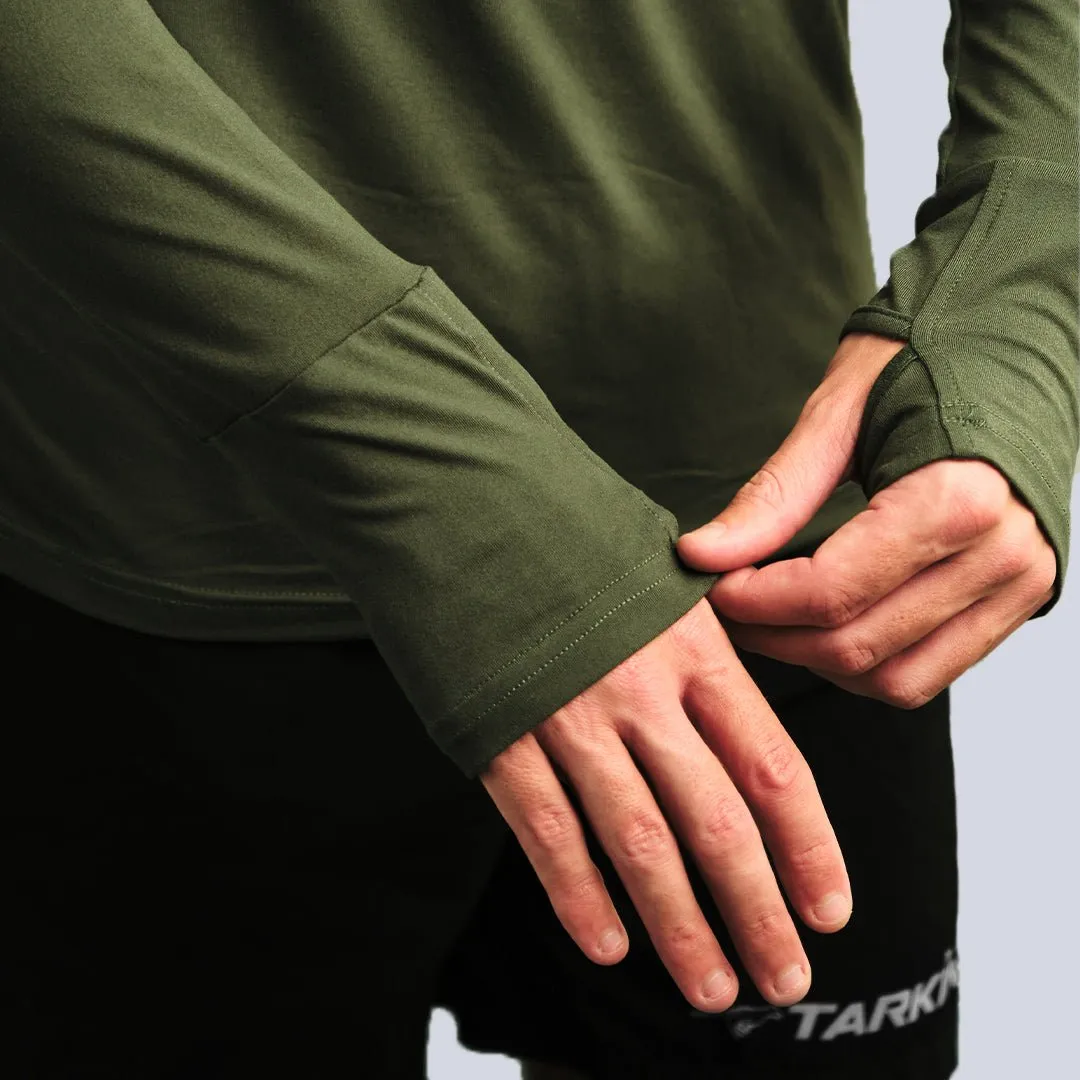 Men's Tarkine Long Sleeve Ultra-Eco Run Tee (Dark Green/Standard Thickness)