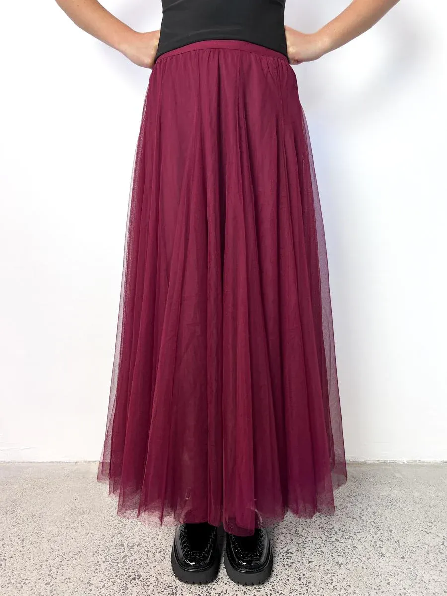 Minx Swan Lake Tulle Skirt - Merlot LONG