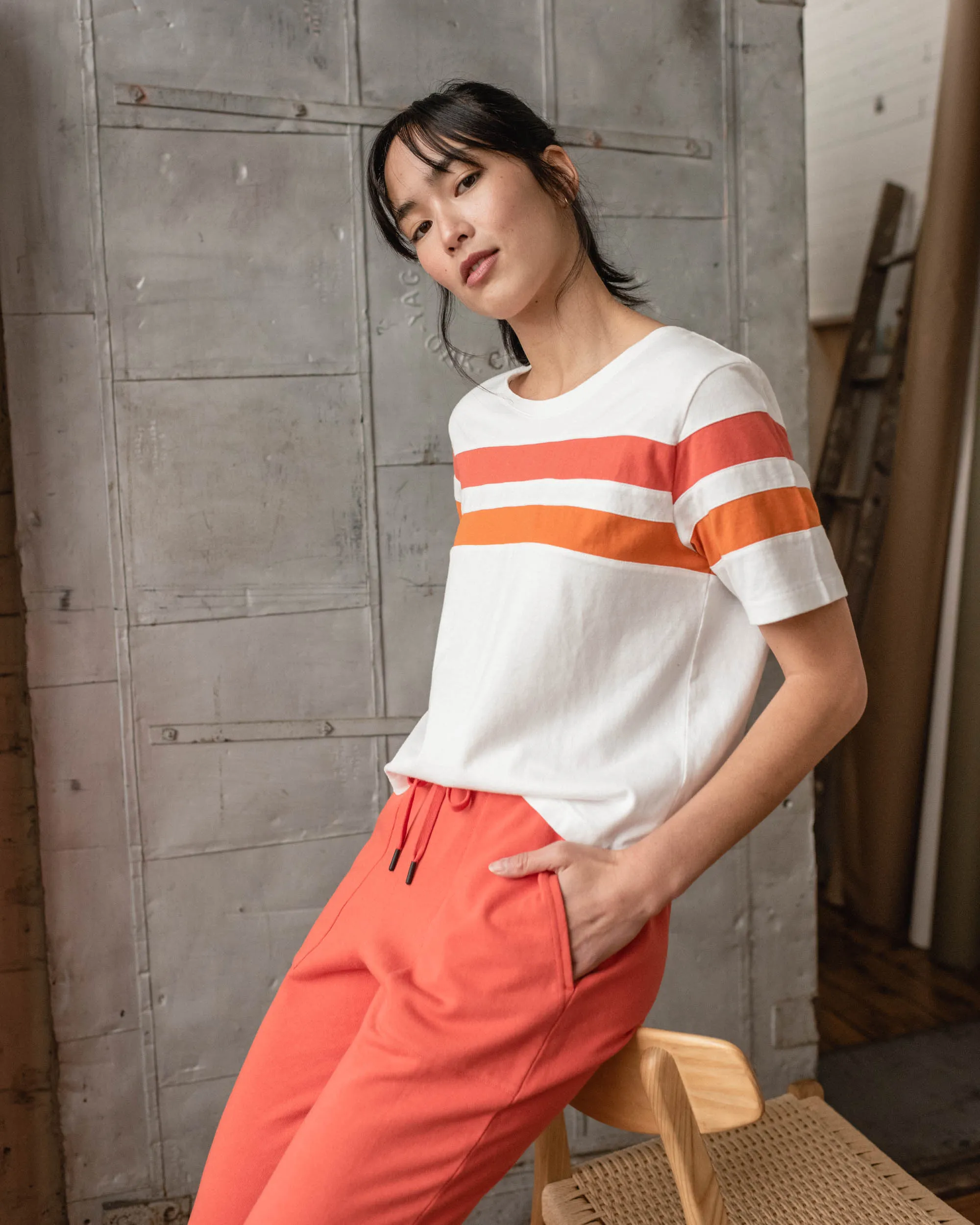 Organic Scoop Neck Cropped Tee