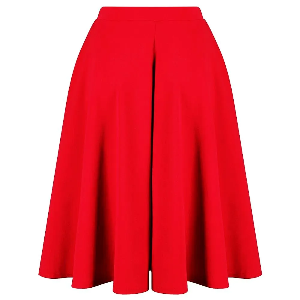 Red 1950s Vintage Rockabilly Swing Skirt