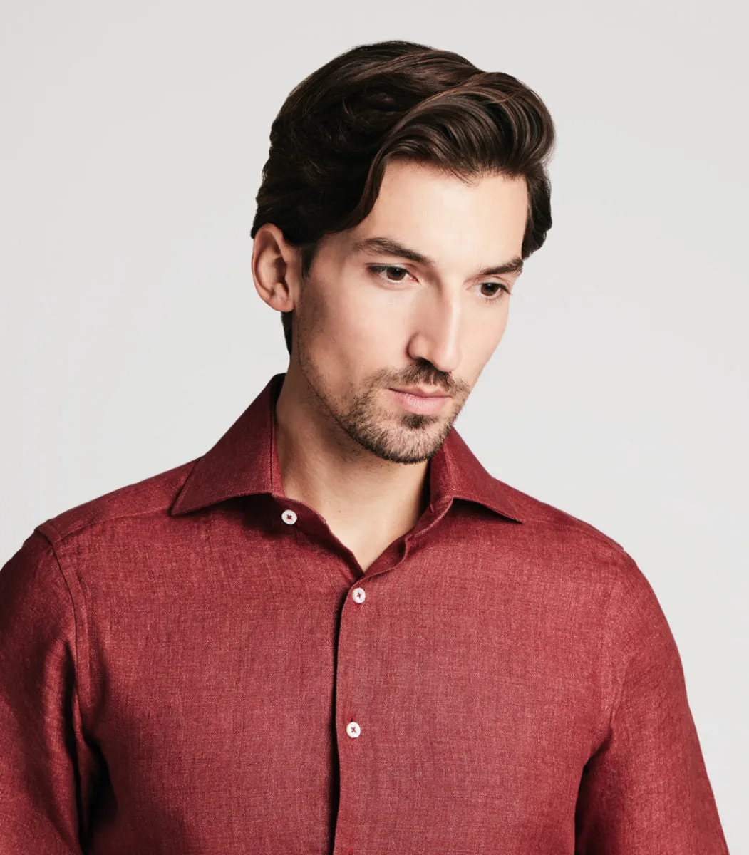 Red Linen Shirt