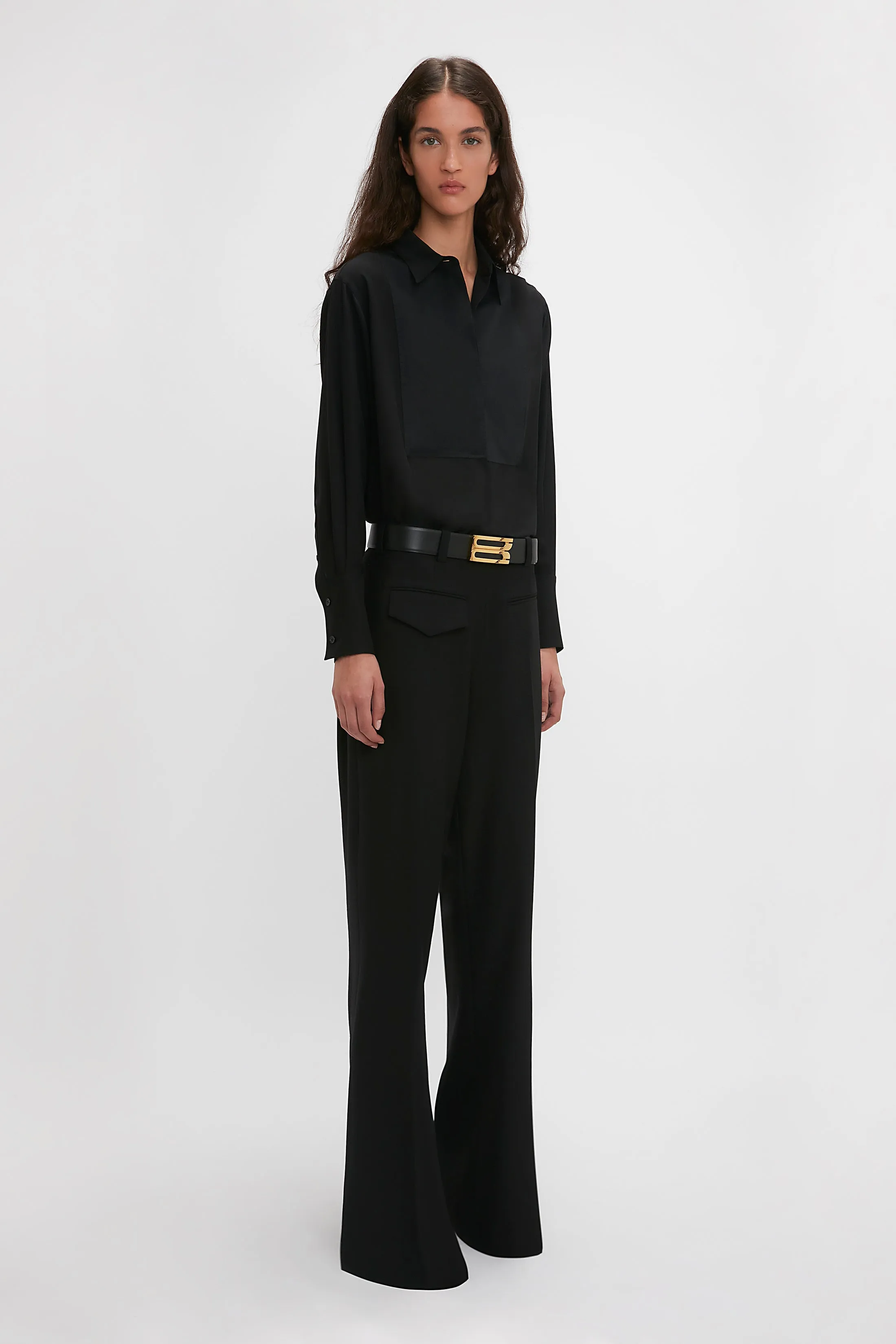 Reverse Front Trouser In Black