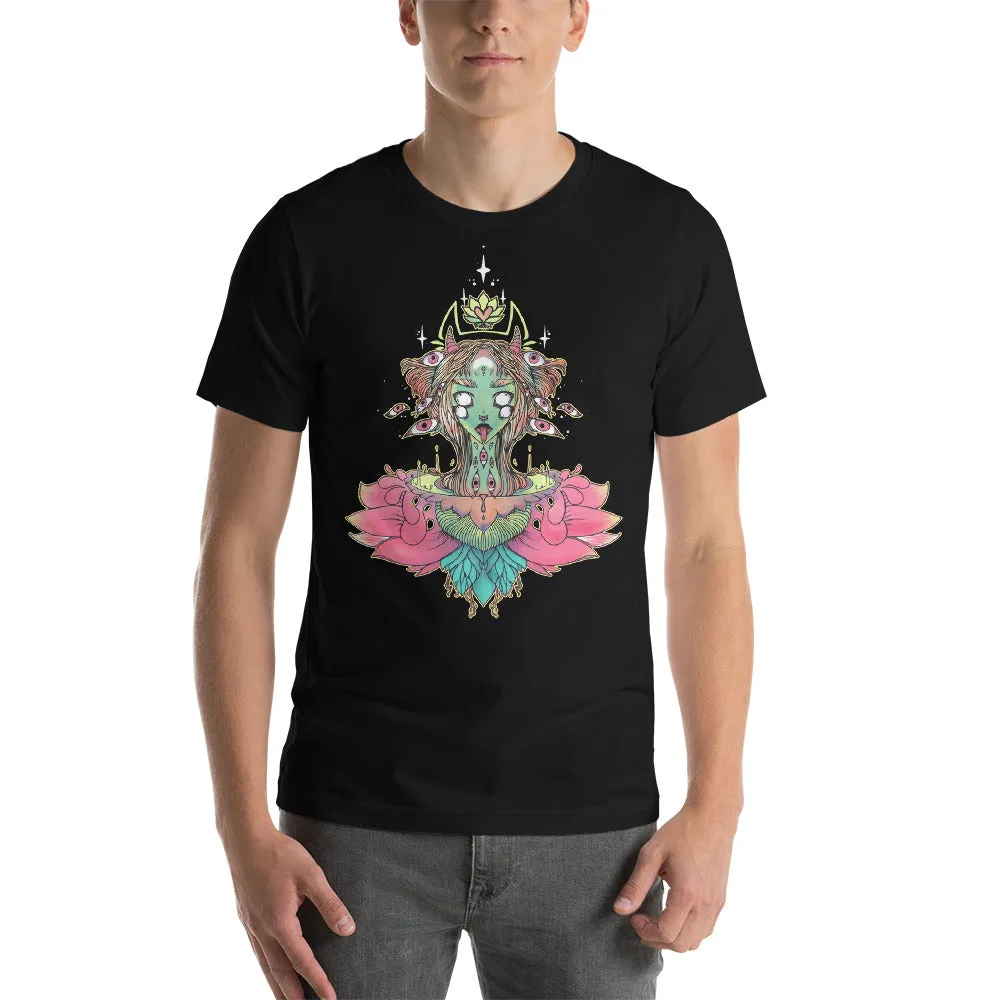 Sacred Lotus Creature Unisex T-Shirt, Black