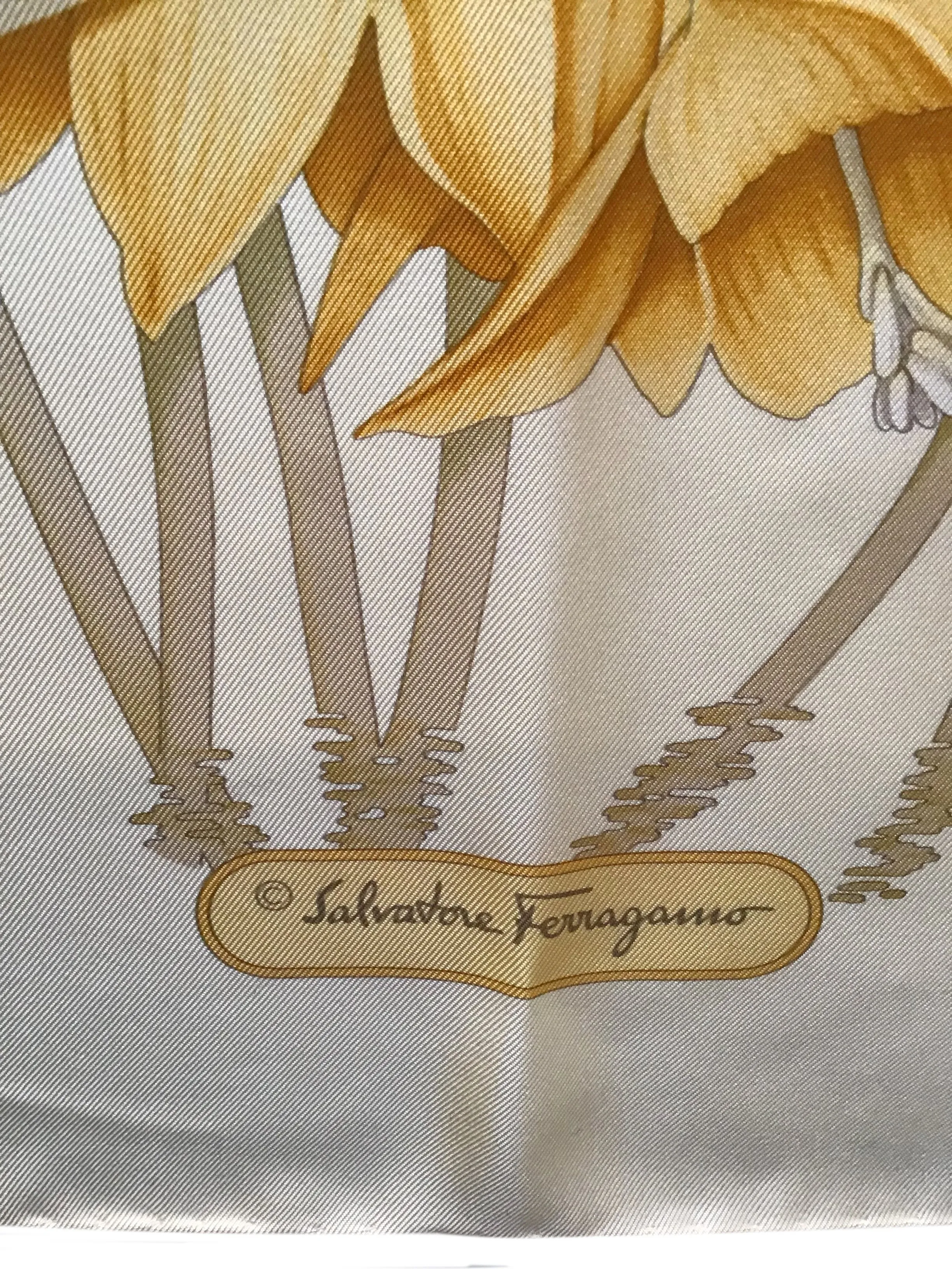 Salvatore Ferragamo Floral Silk Scarf