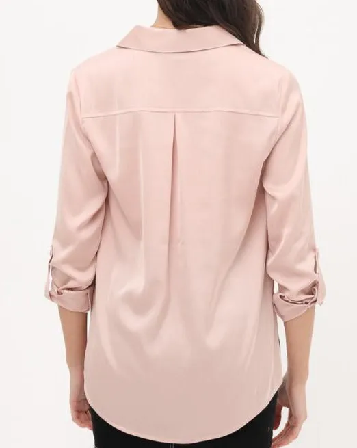 Sikly Satin Hi-Low Long Sleeve Shirt