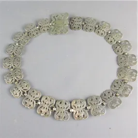 Silver Plated Floral Style Decorative Belt Antique Art Nouveau c1930