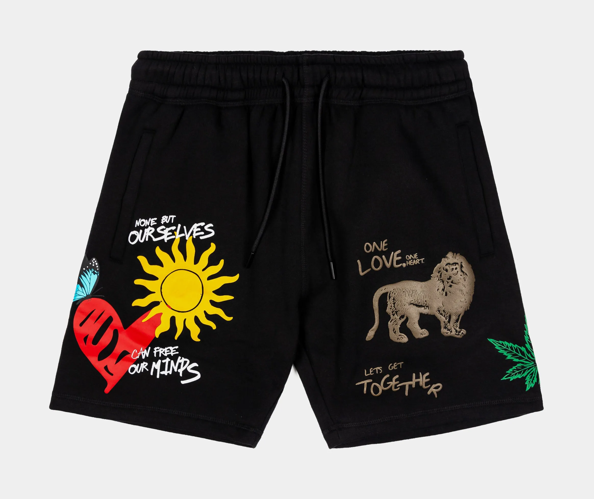 SP x Bob Marley Montage Mens Shorts (Black/Green)