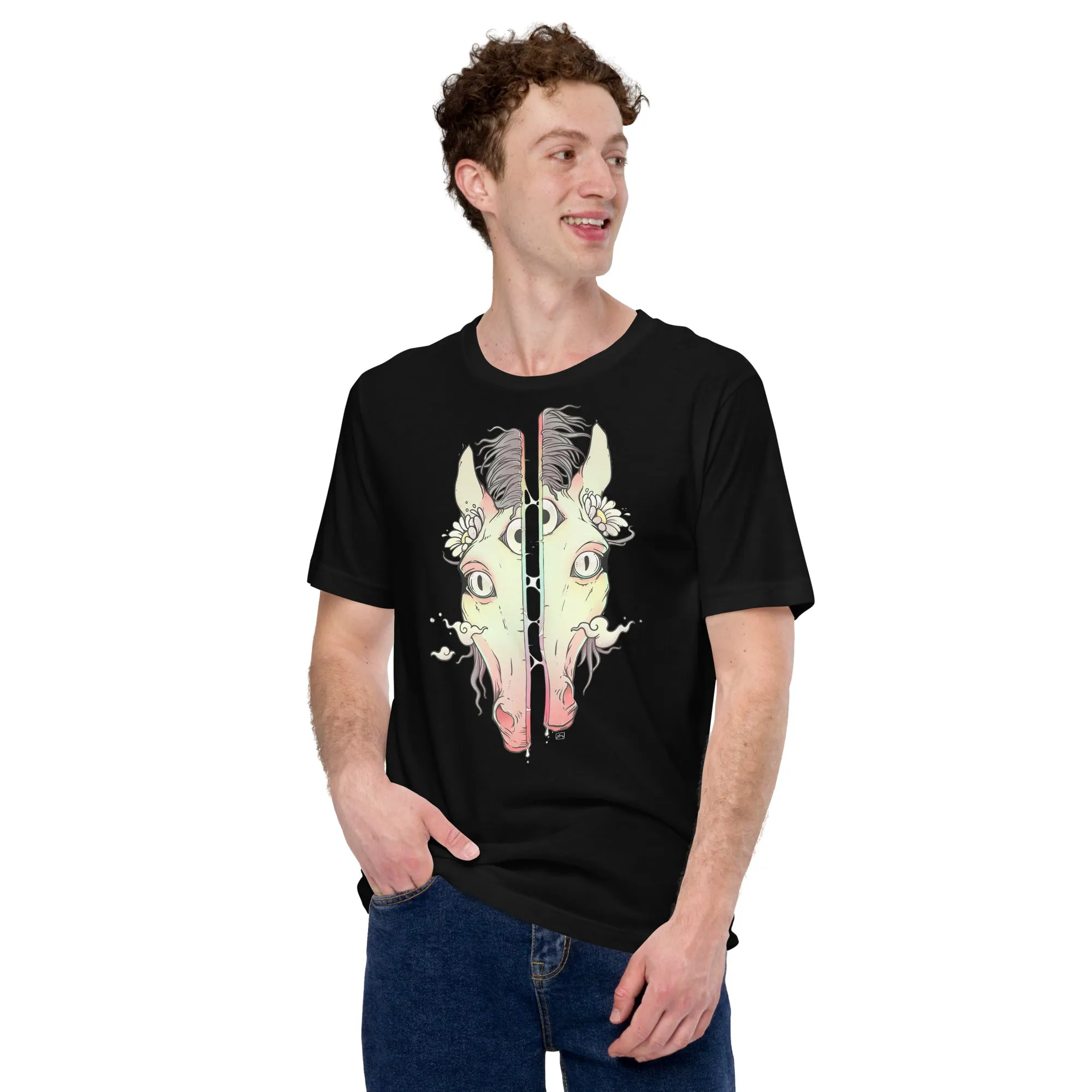 Split Face Horse, Unisex T-Shirt