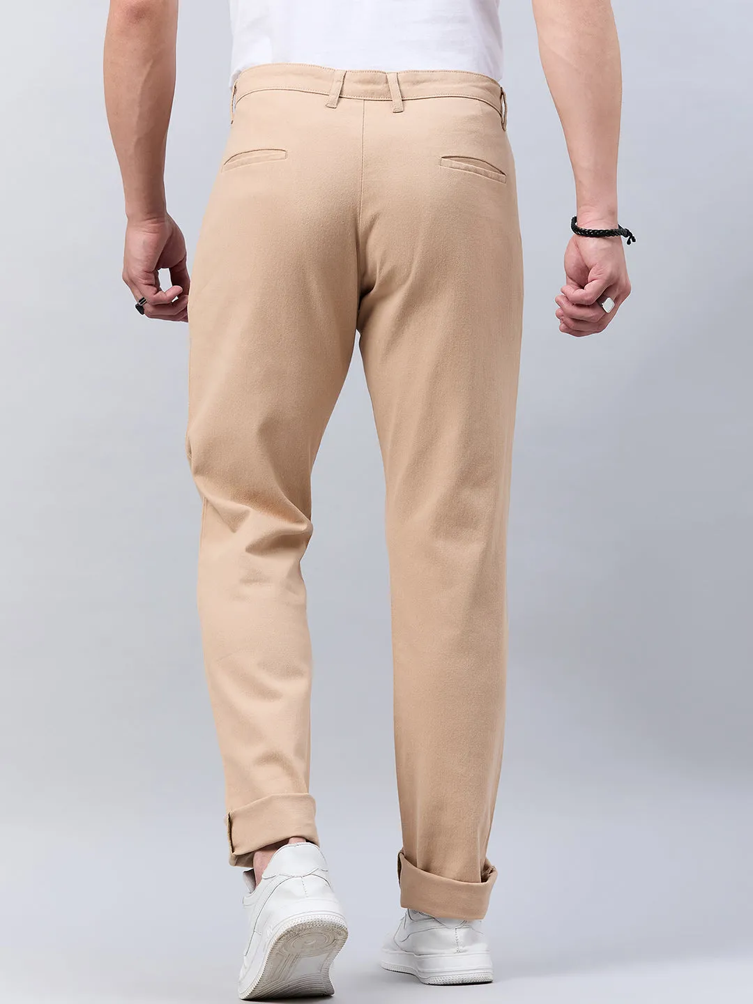 Style Quotient Men Beige Stretchable Chinos Trouser