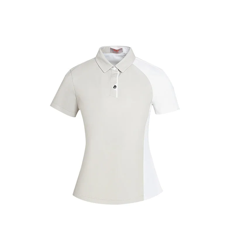 SVG Golf Women's Off-White Color Block Lapel Polo Shirt