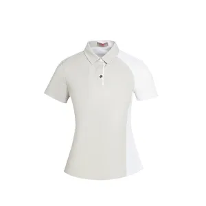 SVG Golf Women's Off-White Color Block Lapel Polo Shirt