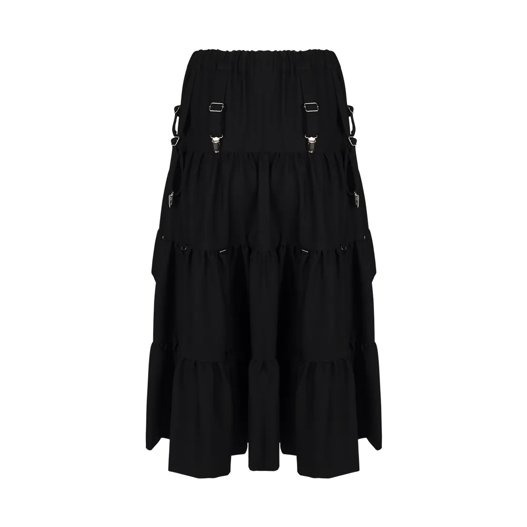 Tiered Ruffle Midi Skirt