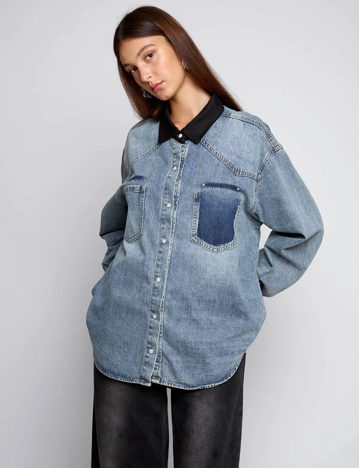 Two Tone Denim Shirt -BESTSELLER